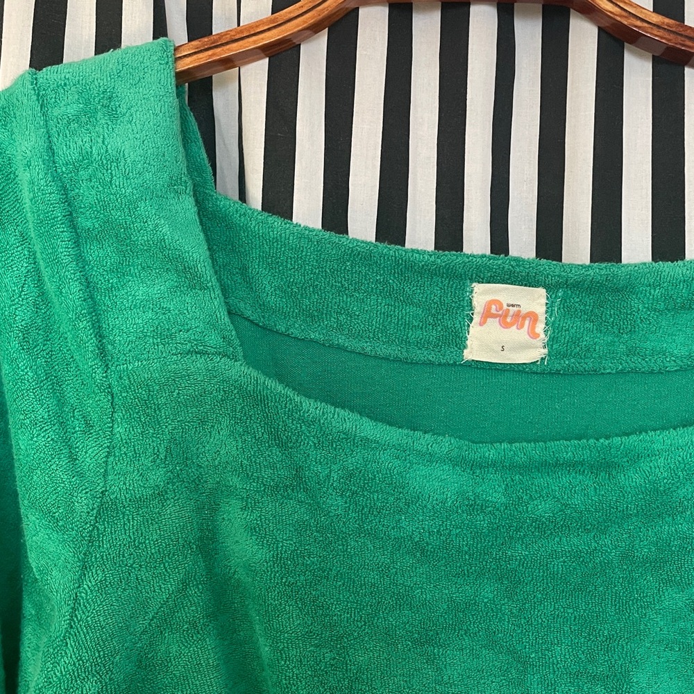 Warm Fun Emerald Velour Pull On Onesie Size S